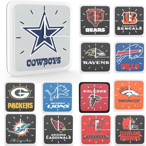New 3 in 1 NFL PICK YOUR TEAMS Home Office Room Decor Wall Desk Magnet Clock 6" Cover