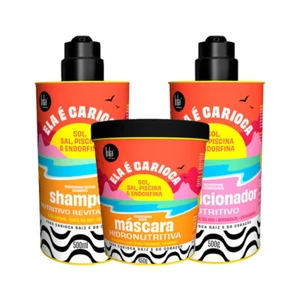 LOLA Kit Ela É Carioca Shampoo 500ml + Mask 450ml + Conditioner 500g - Foto 1 di 1