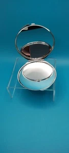 Runder silberfarbener Doppelspiegel kompakt verziert mit AB-Kristallen. - Bild 1 von 6