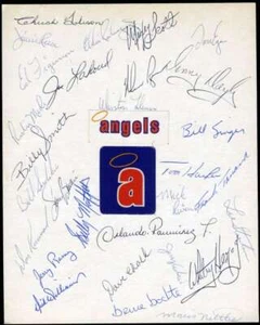 1975 Angels Team Sheet Signed 29 JSA Loa Nolan Ryan Whitey Herzog Dick Williams - Picture 1 of 2