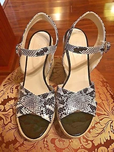 Hogan Multi-Color Animal Print Espadrille Platform Wedge Sandals - Size 37 - Picture 1 of 7