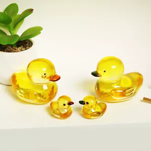 Ein Set Kristall gelbe Enten Figur Sammlerstück Glas Tier Ornament Geschenk - Bild 1 von 5