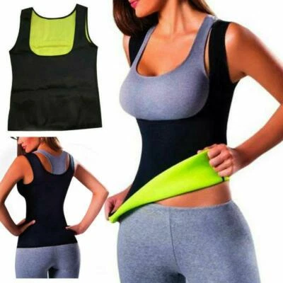 Hot Thermo Sweat Body Shaper Slimming Waist Trainer Cincher Yoga Gym Top Vest - Image 1 of 4