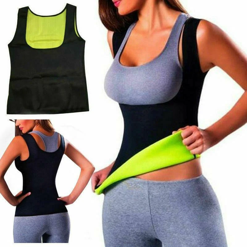 Hot Thermo Sweat Body Shaper Slimming Waist Trainer Cincher Yoga Gym Top Vest - Image 1 of 4
