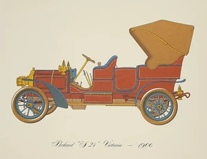 Packard S-24 Victoria 1906 Lithograph Clarence P. Hornung Antique Automobile - Imagen 1 de 1