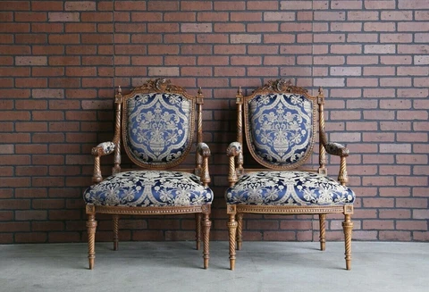 Antique French Carved Frame Accent Chair ~ Antique French Provincial Chair Cover