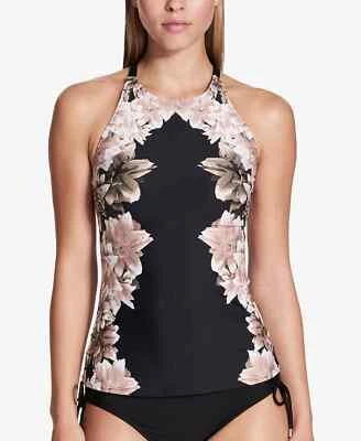 NUEVO Top Tankini Calvin Klein Negro Lirio Cuello Alto Talla L Foto 1 de 3