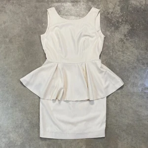 Blaque Label Kleid Damen Small Creme Rückenfrei Schößchen Ärmellos Kurz - Bild 1 von 12
