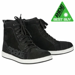 Spada Striders CE Waterproof Bike Leather Boots Black