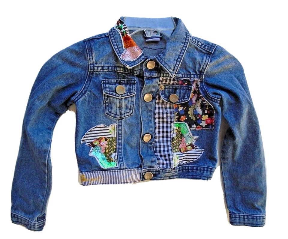 Desigual Kid's Cropped Jeans Jacket Size 7/8 Blue - Image 1 of 4