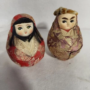 Pair of Traditional Chinese Dolls, round shape, elegant unique, royalty,  couple - Picture 1 of 6