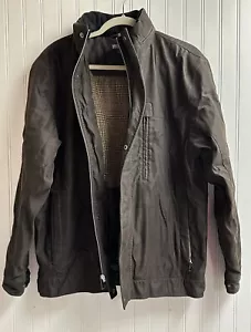Michael Kors Mens Jacket Brown Bomber Hooded Harrington Size M Excellent - Picture 1 of 11