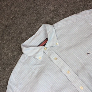 Vineyard Vines Button Down Shirt Men's XL Tucker Linen Blue Pocket - Picture 1 of 11