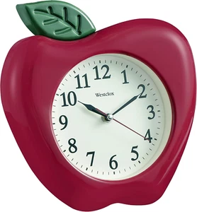 3D Red Apple Wall Clock Farmhouse Kitchen Kids Living Room Vintage Retro Decor - Picture 1 of 12