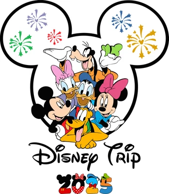 DTF Transfer 2025 Disney Mickey Trip – Heat Press Only | DIY T-Shirts, A4