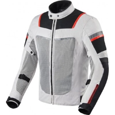 Chaqueta De Moto Rev'it Tornado 3 Plateada Negra Perforada Primavera Verano - Imagen 1 de 2