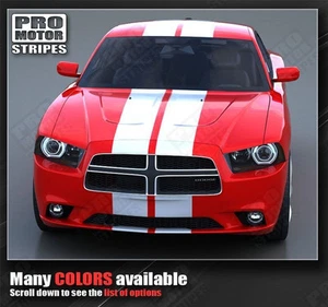 Dodge Charger 2011-2014 Rally Racing Double Top Stripes Decals (Choose Color) - Picture 1 of 5