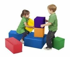 ECR4Kids SoftZone Patchwork Toddler Building Blocks, Foam Cubes, Assorted,  12-Piece