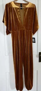Norma Kamali bronze shirt jog jumpsuit M/38 NWT - Picture 1 of 8