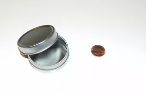 1 Oz Round Slip Lid Cover Empty Survival Craft Storage Shallow Tin Can Container - Imagen 1 de 1