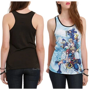 Camiseta sin mangas Disney Kingdom Hearts Group Sublimación NEGRA espalda deportiva espalda corredora - Imagen 1 de 6