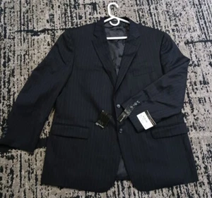 JNY Jones New York Jacket Dark Blue Pinstripe 48R Coat Blazer New tag  100% Wool - Picture 1 of 14