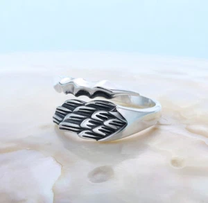 I07 Ring Engel Flügel Sterling Silber 925 Gr. 18 - 20 größenverstellbar - Bild 1 von 7