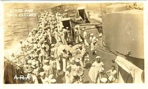 U.S. Navy "Scrub and Wash Clothes" Shipboard Life RPPC - Picture 1 of 1