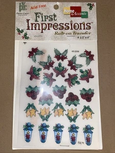 New First Impressions Christmas Holiday Rub On Transfers - Picture 1 of 5
