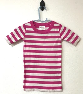 Hanna Andersson Pajama Top Size 6-7 / 120 cm 100% Organic Cotton Pink Striped - Picture 1 of 8