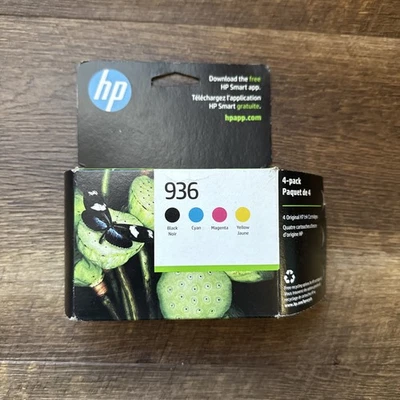 HP 936 Ink Cartridge 4-Pack Black Cyan Magenta Yellow Genuine 6C3Z5LN- 07/2025 - Image 1 of 4