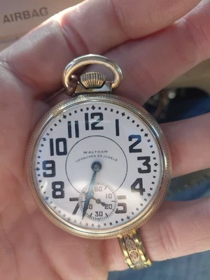 1913 Waltham Vanguard 10K 23J Railroad Pocket Watch | 16s | Works  - Image 1 of 4