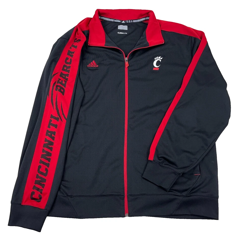 Cincinnati Bearcats Chaqueta Hombres XXL 2XL Negro Cremallera Completa Traje de Pista Calentamiento Adidas Foto 1 de 4