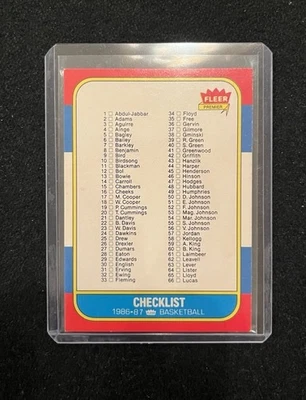 1986-87 Fleer Complete Set Checklist Cards 1-132  Jordan NBA Basketball Centered - Image 1 of 4
