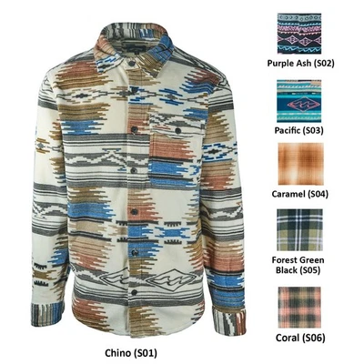 Billabong Men's Multicolour Fleece Furnace Flannel Printed DWR Overshirt Pocket - Image 1 of 4