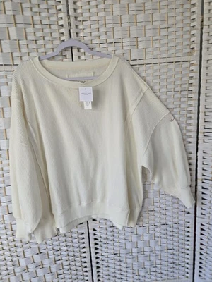 НОВЫЙ! Топ женский American Eagle This Feels Serously Lived бежевый увеличенный M - Изображение 1 из 4