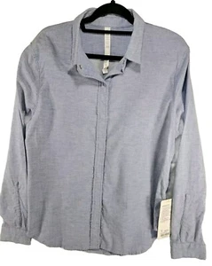 Lululemon Womens 12 Blouse Getaway Shirt Long Sleeve Collared Snap Front Closure - Picture 1 of 14