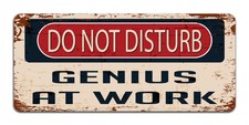 Non disturbare genio al lavoro-VINTAGE METAL SIGN | Divertente Ufficio Uomo Grotta Decor