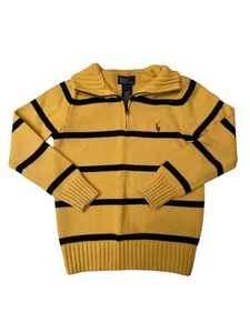 Polo Ralph Lauren 1/4 Zip Pullover Sweater Boys Small 8 Black & Yellow! - Picture 1 of 4