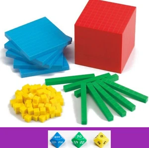 MAB Base Ten Conjunto Mixto de 121 piezas Recursos de Enseñanza de Matemáticas y 3 x 10 Dados - Imagen 1 de 1