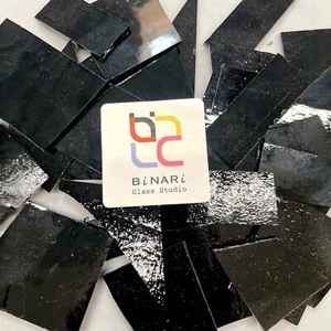 Hojas de piezas de chatarra de vitral negro de 1,5 lb, azulejos de mosaico de vidrio  - Imagen 1 de 2