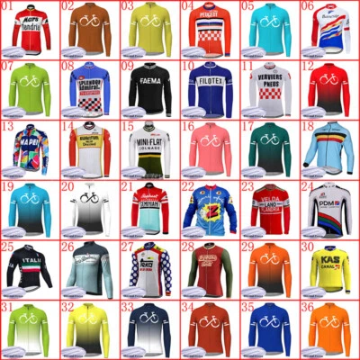 Hombres Retro Ciclismo Térmico Polar Jersey Invierno Bicicleta Uniforme Aire Libre Deportes Camisa Foto 1 de 4