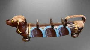 Decantador de sake vintage de cerámica japonesa Dachshund Weiner perro marca de arte MCM de los años 60 - Imagen 1 de 15