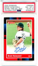 2022 Donruss Retro 1988 Auto RED /99 #R88SBH Brent Honeywell PSA/DNA 8/10