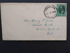 California: Jackson 1881 07/07 3c Banknote Cover, Black Postmaster Cancel - Picture 1 of 2