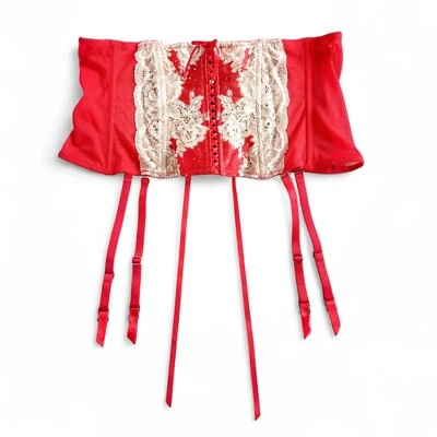 NWT Victoria’s Secret Very Sexy Red Lace Corset Garter M/L Holiday Lingerie - Image 1 of 4