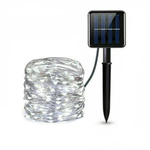 99FT Solar String Lights Outdoor Yard Decor Fairy Light 300LED 8 Modes White - Picture 1 of 12