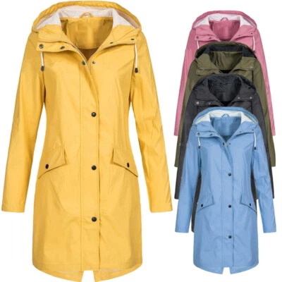 Womens Waterproof Raincoat Ladies Outdoor Wind Rain Forest Jacket Coat AU⭐⭐ ~ - Image 1 of 4