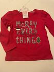 NWT Red 2T Toddler Girls' 'Merry Everything' T-Shirt Just One You Xmas Long Slv