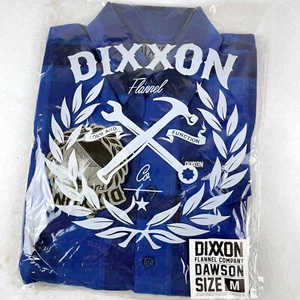 Camicia Dixxon Flanella "Dawson" Uomo MEDIA Manica Lunga Blu Esaurita Nuova In Borsa - Foto 1 di 6